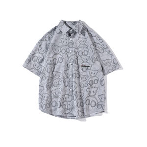 Conjunto de Camisa Casual Holgada y Transpirable de Verano con Estampado de Manga Corta Estilo Harajuku <span class=keywords><strong>Japon</strong></span>és de Moda <span class=keywords><strong>2022</strong></span> - Product Image 3
