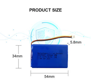 بطارية ليثيوم أيون قابلة لإعادة الشحن 533450ART بسعة 1000 مللي أمبير في الساعة وجهد 3.7 فولت، 523450AR، 533450AR بسعة 1200 مللي أمبير في الساعة و1300 مللي أمبير في الساعة وجهد 3.7 فولت لأجهزة تحديد المواقع - Product Image 3