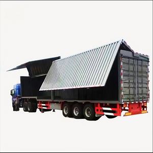 Semi-<span class=keywords><strong>remorque</strong></span> hydraulique à 3 essieux avec murs d'aile pour le transport de marchandises à faible densité. - Product Image 5