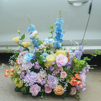 Décoration florale artificielle de luxe pour sol, idéale pour réceptions de mariage, fêtes d'anniversaire, événements hôteliers – Composition florale colorée