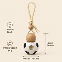 Pendentif diffuseur de parfum pour voiture en forme de ballon de football 6ml, flacon vide à suspendre pour rétroviseur, cadeau pour fan de football