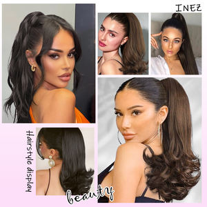 Perruque cheveux longs pour femmes naturelle bouclée fausse queue de cheval queue de cheval à clipser produits capillaires de qualité européenne américaine - Product Image 6