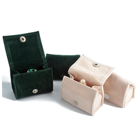 Pochette à bijoux portable en velours haut de gamme avec boucle, pour bagues et boucles d'oreilles, idéale pour le voyage - Vente en gros fabricant