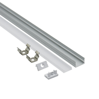 Profilé en aluminium de lumière LED de montage en verre de surface pour bandes lumineuses à LED