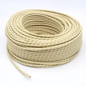 Câble tressé Vintage 2/3 noyau fil électrique décor coloré Textile fil de cuivre pour luminaires