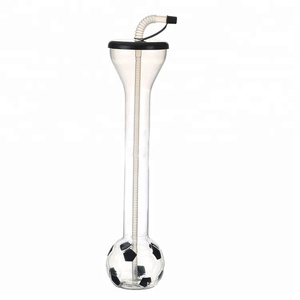 Long Neck Plastic Party <b>Cup</b> 24oz With Straw With Lid PET Plastic Custom Color Custom Logo Wholesale - Product Image 2