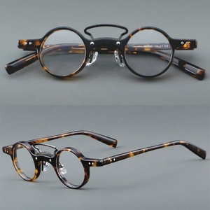 Đen Retro hơi <span class=keywords><strong>Punk</strong></span> Mens kính Acetate Eyewear sản xuất Retro chống màu xanh kính mắt kính khung quang học - Product Image 4