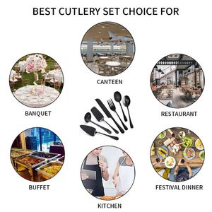 Hotel Cutlery Communal Dividing Spoon Steak Spatula Dinner Fork Stainless Steel Spoon Colander Restaurant Service Spoon <b>Set</b> - Product Image 5