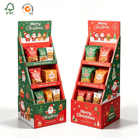Support de présentation au sol en carton PDQ durable, recyclable et portable, avec impression graphique personnalisée pour Halloween, idéal pour la promotion alimentaire des supermarchés en période des fêtes