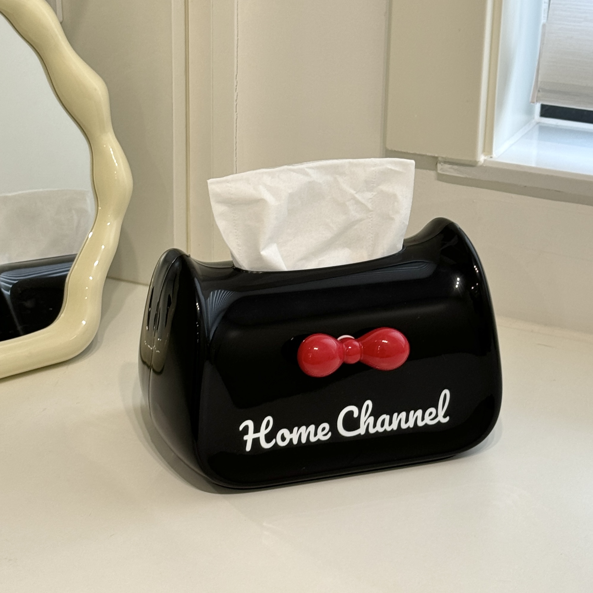 Boîte à mouchoirs nœud "noir"