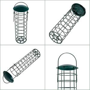 Station de mangeoires d'oiseaux vertes en fer pour l'extérieur Conception suspendue standard pour attirer les oiseaux sauvages Boules de suif gras Bols pour animaux de compagnie - Product Image 5