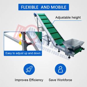 Mobil Etekli Yan Duvarlı Bantlı Konveyör, Tahıl Gübre Torbası Yükleme Boşaltma Çiftlik Tarım Taşımacılığı için Yükseklik Ayarlı - Product Image 3
