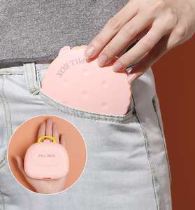 Круглая форма, портативная пластиковая коробка для лекарств, дорожная коробка с 7 отделениями, небольшая коробка для хранения таблеток, органайзер для еженедельных контейнеров - Product Image 6