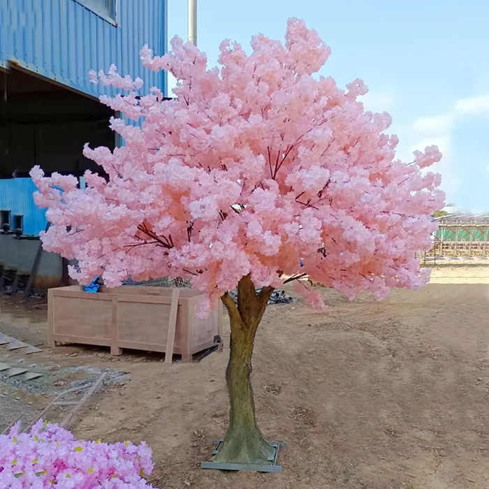 Árvore artificial grande de 8 pés para áreas externas, árvores de flores, cereja, árvores para venda