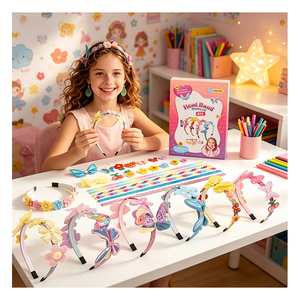 Kit de Création de Coiffes DIY pour Enfants : Arc-en-ciel, Licorne, Nœuds, Étoiles, Autocollants, Cerceaux en Satin – Jouet de Beauté, Fournitures Cadeaux, Artisanat - Product Image 6