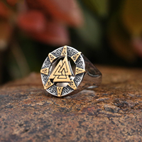 Bijoux de bague Viking Valknut en acier inoxydable de conception nordique pour hommes