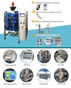 Máquina automática de azúcar <span class=keywords><strong>Demerara</strong></span> de azúcar moreno de 1 Kg de alta precisión, envoltura de etiquetado de bolsas con sello trasero para película de bolsa de papel para alimentos - Product Image 3