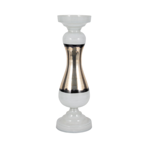Portacandele a Colonna a Forma di Clessidra, Moderno Candelabro in Vetro per Arredamento Casa, Accenti Contemporanei (Coppia) - Product Image 3