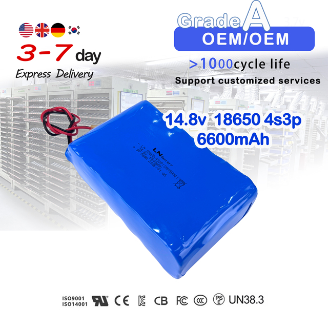 LN Battery 18650-4s3p 14.8V Li-ion Polymer 6600mAh BMS Renewable Energy Lithium Battery for Car Audio Electric Tools 1000 Cycles