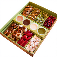 Boîte à gaufres personnalisée en gros avec logo imprimé, emballage alimentaire en carton de qualité alimentaire, matériaux recyclés, boîte de traiteur, séparateurs pour mini-gâteaux, sushi