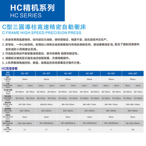 เครื่องปั๊มขึ้นรูปโลหะความเร็วสูงความแม่นยำสูง รุ่น Hc Series C Frame รุ่น Hc-45T แรงกด 45 ตัน ระยะชัก 25 มม. - Product Image 1