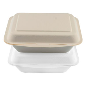 Kostenlose Proben Kompost ierbare Lebensmittel zum Mitnehmen Einweg-Zuckerrohr-Bagasse-Zellstoff zum Mitnehmen Lebensmittel-Brotdose - Product Image 3