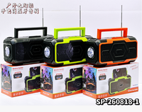 Altavoz Solar JY-77 con Linterna, Altavoz Portátil para Exteriores con Batería Extraíble