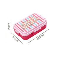 Boîte à lunch portable en PP de 1080 ml, plusieurs compartiments, design anti-fuite, avec cuillère et fourchette pour la préparation quotidienne des repas