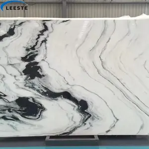 Natural stone Interior decoration Panda White marble with black veins slab