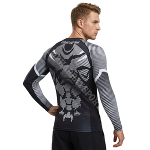 Chemise de compression à manches longues pour homme, imprimée par sublimation, séchage rapide, en spandex et polyester - Product Image 2