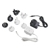Adaptateur universel 18W 9V 2A 12V 1.5A DC avec prise interchangeable (EU/UK/AU/US) pour alimentation LED en matériau PC