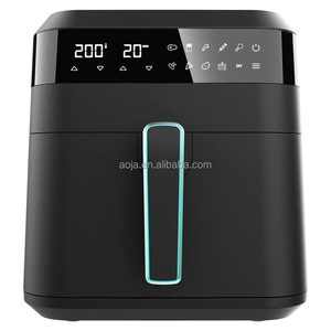 Freidora de aire inteligente digital de <span class=keywords><strong>6</strong></span> <span class=keywords><strong>litros</strong></span> de color negro mate con pantalla táctil 5L 5.5L 6L <span class=keywords><strong>6</strong></span>.5L Función de parrilla de Superficie cepillada y ventana - Product Image 4