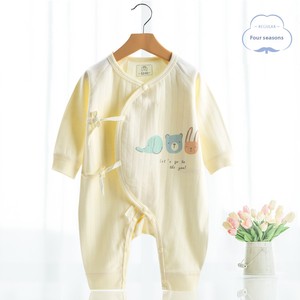 [Personalizzabile] Tutina in Cotone per Neonati Classe A 0-3-6 Mesi, Design a Farfalla Senza Cuciture, Colletto Inclinato con Laccio, Unisex - Product Image 3