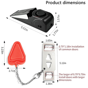 Xách tay kép bảo vệ khóa cửa báo động thiết lập 2-in-1 cá nhân thiết bị an ninh cho du lịch nhà khách sạn túi tự vệ - Product Image 5