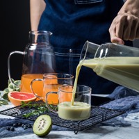 Tasse à café en verre transparent résistant à la chaleur au design moderne, faite à la main, grande capacité de 40 oz pour le thé et les jus