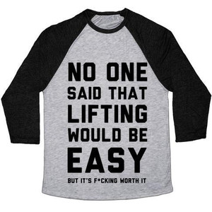 No One Said Lifting Would Be Easy Unisex Tri-Blend <b>Baseball</b> <b>Tee</b> - Product Image 3