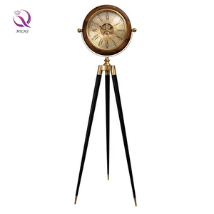 MKMJ Vintage stile americano di lusso treppiede orologio ingranaggio meccanico in metallo oro orologio da pavimento per soggiorno decorazioni per la casa - Product Image 5