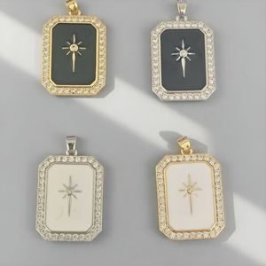 European Style Men's Pendant Necklace Copper Alloy Zircon Inlay <b>Star</b> <b>Design</b> Pave Setting Gift Jewelry Accessory - Product Image 1