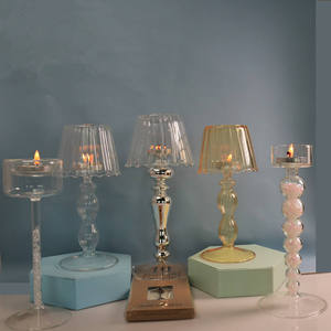 European Table Lamp <strong>Glass</strong> <strong>Candlestick</strong> Colored <strong>Glass</strong> Votive Candle <strong>Holder</strong> for Table Wedding Centerpieces - Product Image 6