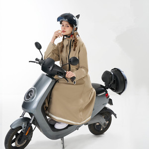 Rainfreem High Quality Waterproof <strong>Long</strong> Trench Pongee Fabric PVC Coating Fashion <strong>Raincoat</strong> Poncho Camping - Product Image 4