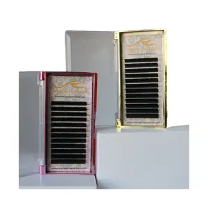 Full Volume C/D Curl Lash Extensions Private Label Natural Long Eyelash Extension Synthetic Hair Lash Extension Tray