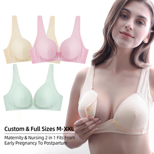 Fornitore OEM di <span class=keywords><strong>Reggiseni</strong></span> per <span class=keywords><strong>Allattamento</strong></span>, Reggiseno Premaman Facile da Indossare con Una Mano, in <span class=keywords><strong>Cotone</strong></span> con Chiusura Frontale per Nuove Mamme - Product Image 1