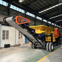 Самая популярная мобильная дизельная дробилка PE400*600 с конвейером для дробления горных пород и гранита, Китай