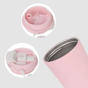 Gobelet isotherme réutilisable en acier inoxydable 12/16 oz, style sport, avec couvercle anti-déversement, isolation thermique 12-24 heures pour - Product Image 3