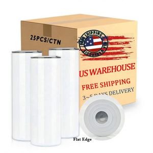 Vente en gros de gobelets isothermes en acier inoxydable vierges pour sublimation, 20 oz, à bord plat, fins, avec couvercle - Product Image 1