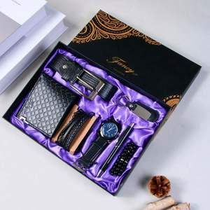 Coffret Cadeau d'Affaires de Luxe Personnalisable et Isolé pour Homme : Ceinture en Cuir, Portefeuille, Parfum, Porte-clés, Stylo, Chapelet – Idéal pour la Saint-Valentin - Product Image 2