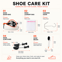 Kit de Soin du Linge Tout-en-un pour la Maison avec Séchoir, Embouts de Chaussures, Brosse, Protecteur de Chaussures en Chenille Carrée et Sac de Lavage pour Baskets
