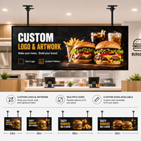 Cadre de menu LED suspendu en profilé aluminium pour restaurants, restauration rapide, affichage publicitaire, boîte lumineuse.