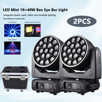 2 Projecteurs à Tête Mobile B-Eye Zoom 19x40W avec Contrôle Individuel des Pixels, Effets Macro Dynamiques Multiples CTO, Lumière DJ avec Flight Case