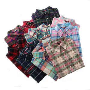 Custom Logo Mens Checked Flannel Shirts 2024 New Look Excellent Tailoring Warm Soft Classic Flannel Shirts For Men 100% Cotton